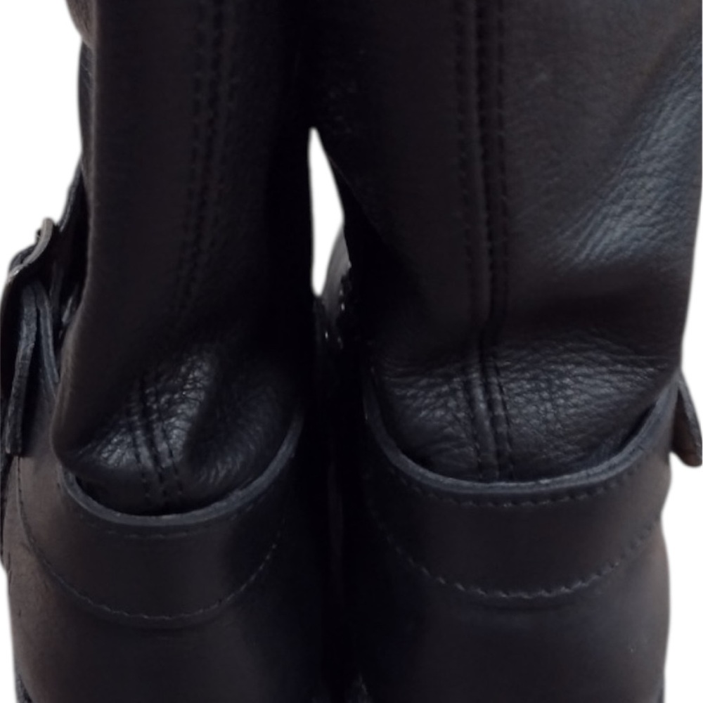 Frye Black Studded Leather Moto Boots - Picture 3 of 3